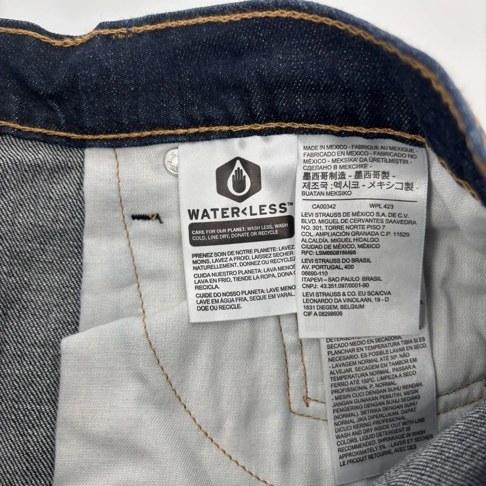 Levis 541 Dark Wash Straight Leg Blue Denim Jeans Mens 34x32 Cotton Blend